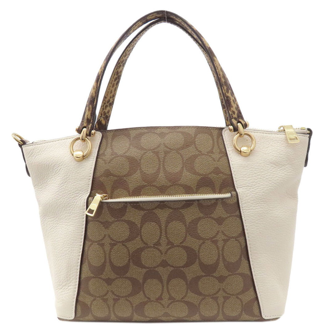 COACH Handbag C7261 PVC, Leather Brown Signature 2WAY Women Used Authentic