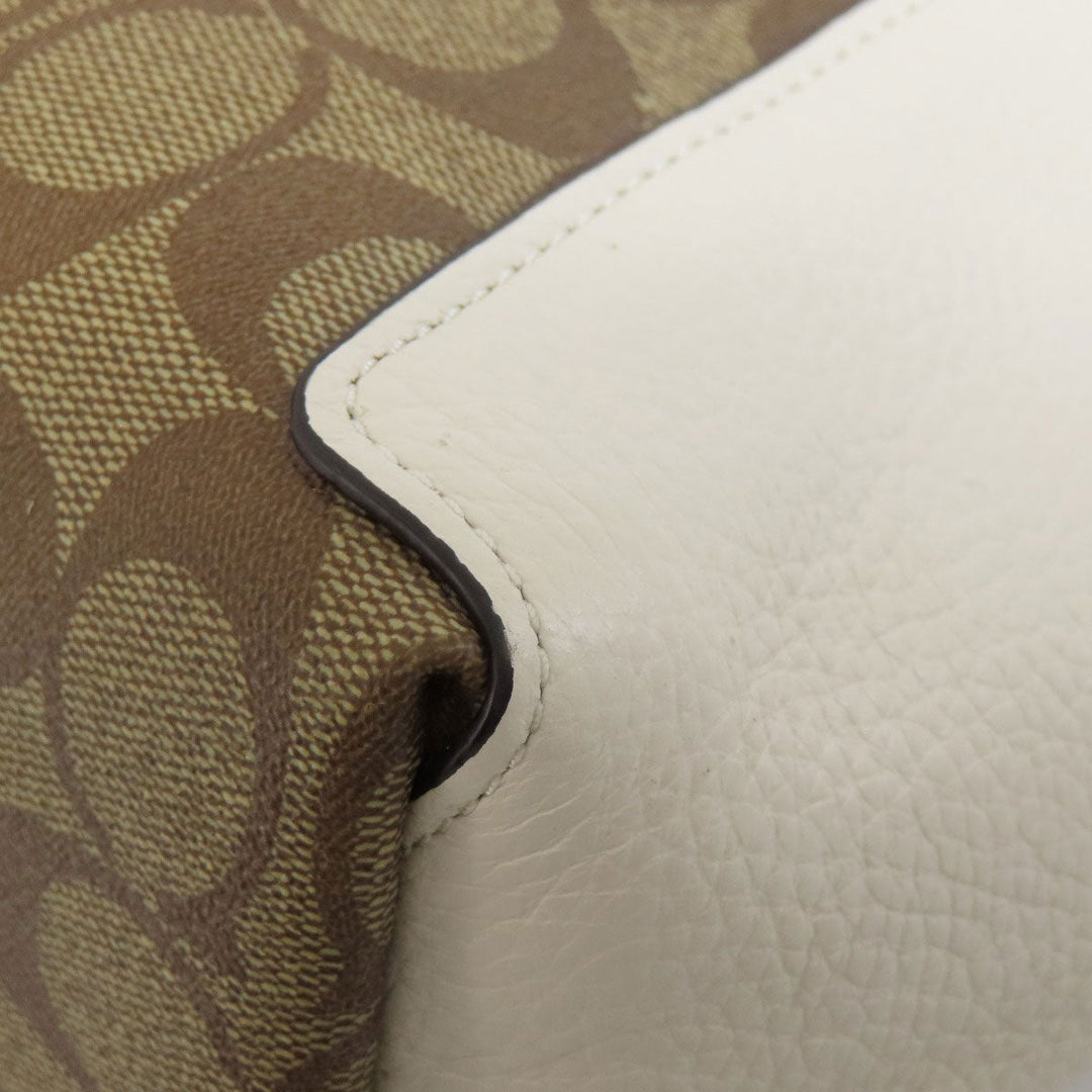 COACH Handbag C7261 PVC, Leather Brown Signature 2WAY Women Used Authentic