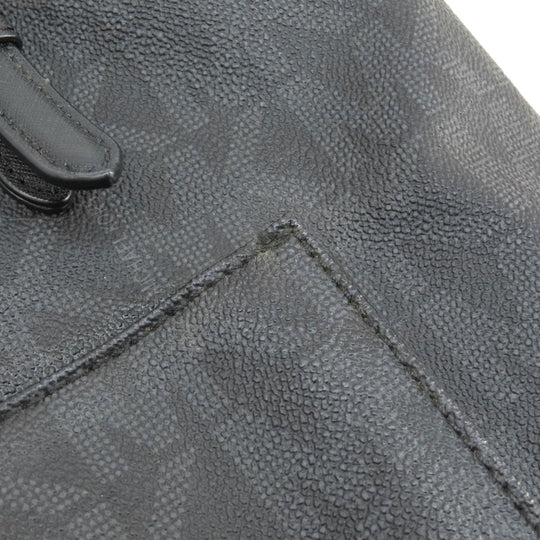 MICHAEL KORS Handbag Leather, Coated Canvas black MK signature Women Used Authentic