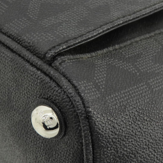 MICHAEL KORS Handbag Leather, Coated Canvas black MK signature Women Used Authentic