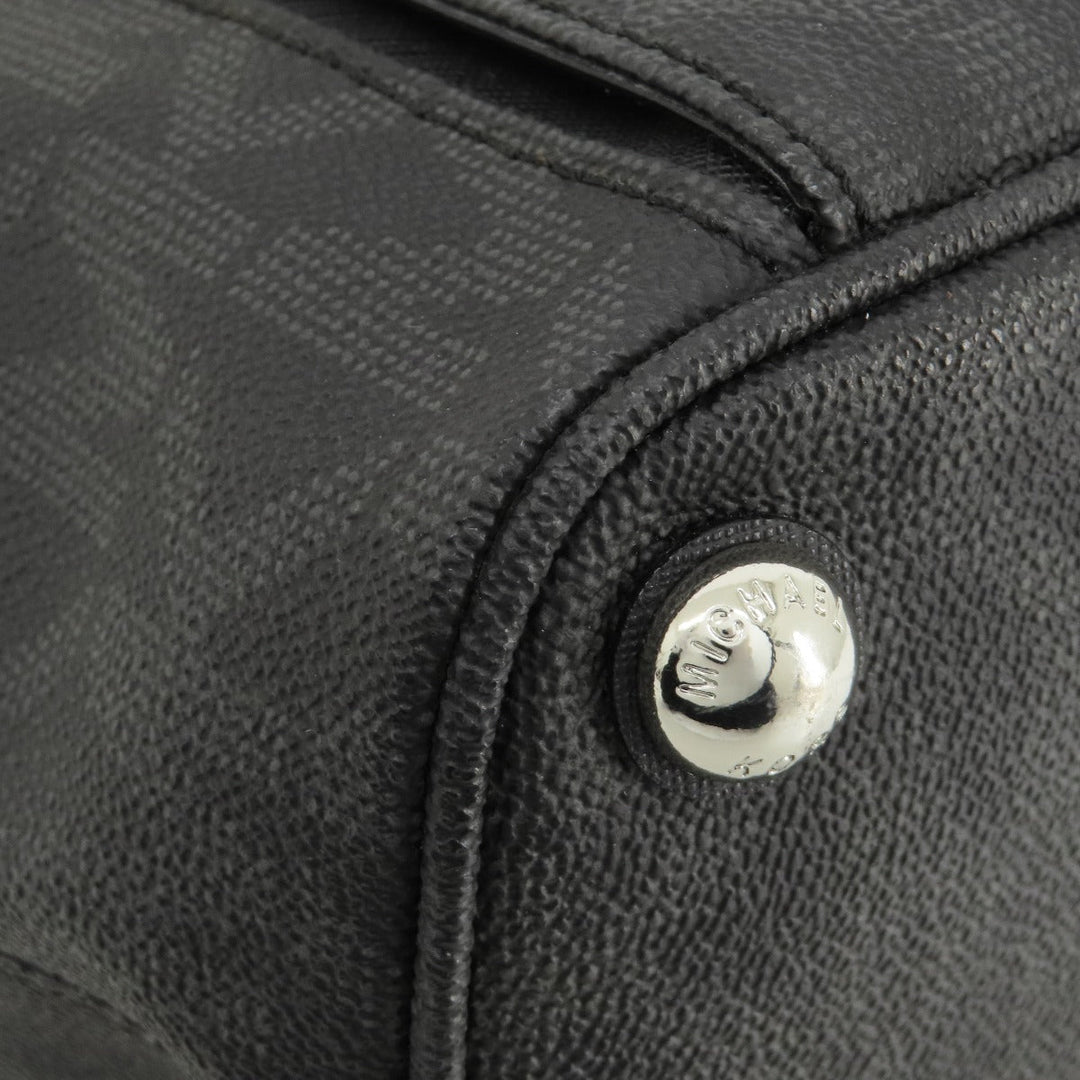 MICHAEL KORS Handbag Leather, Coated Canvas black MK signature Women Used Authentic