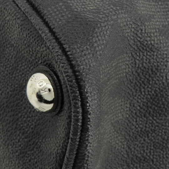 MICHAEL KORS Handbag Leather, Coated Canvas black MK signature Women Used Authentic
