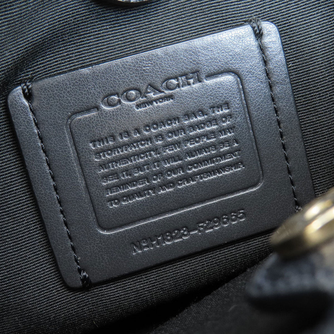 COACH Handbag F29665 PVC black 2WAY Women Used Authentic