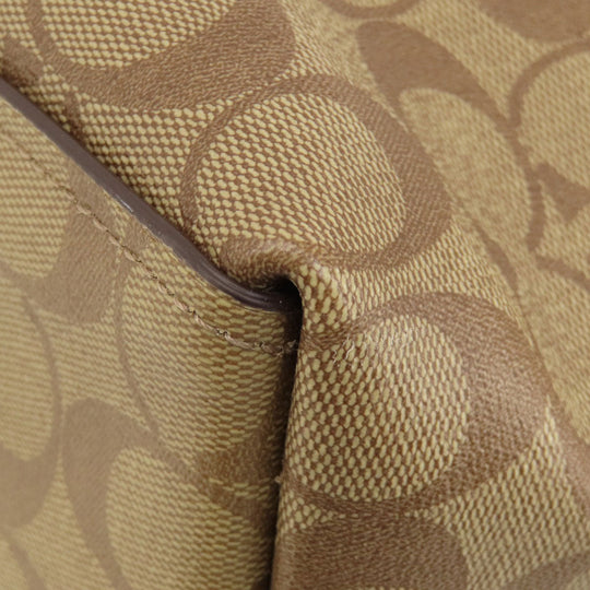 COACH Tote Bag F67108 PVC Brown Signature Women Used Authentic