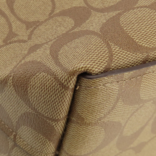 COACH Tote Bag F67108 PVC Brown Signature Women Used Authentic