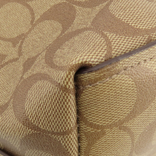 COACH Tote Bag F67108 PVC Brown Signature Women Used Authentic