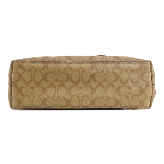 COACH Tote Bag F67108 PVC Brown Signature Women Used Authentic