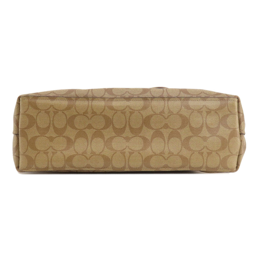 COACH Tote Bag F67108 PVC Brown Signature Women Used Authentic