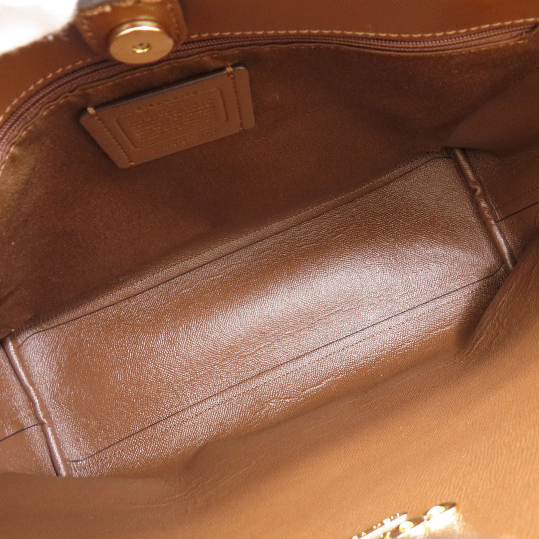 COACH Tote Bag F67108 PVC Brown Signature Women Used Authentic