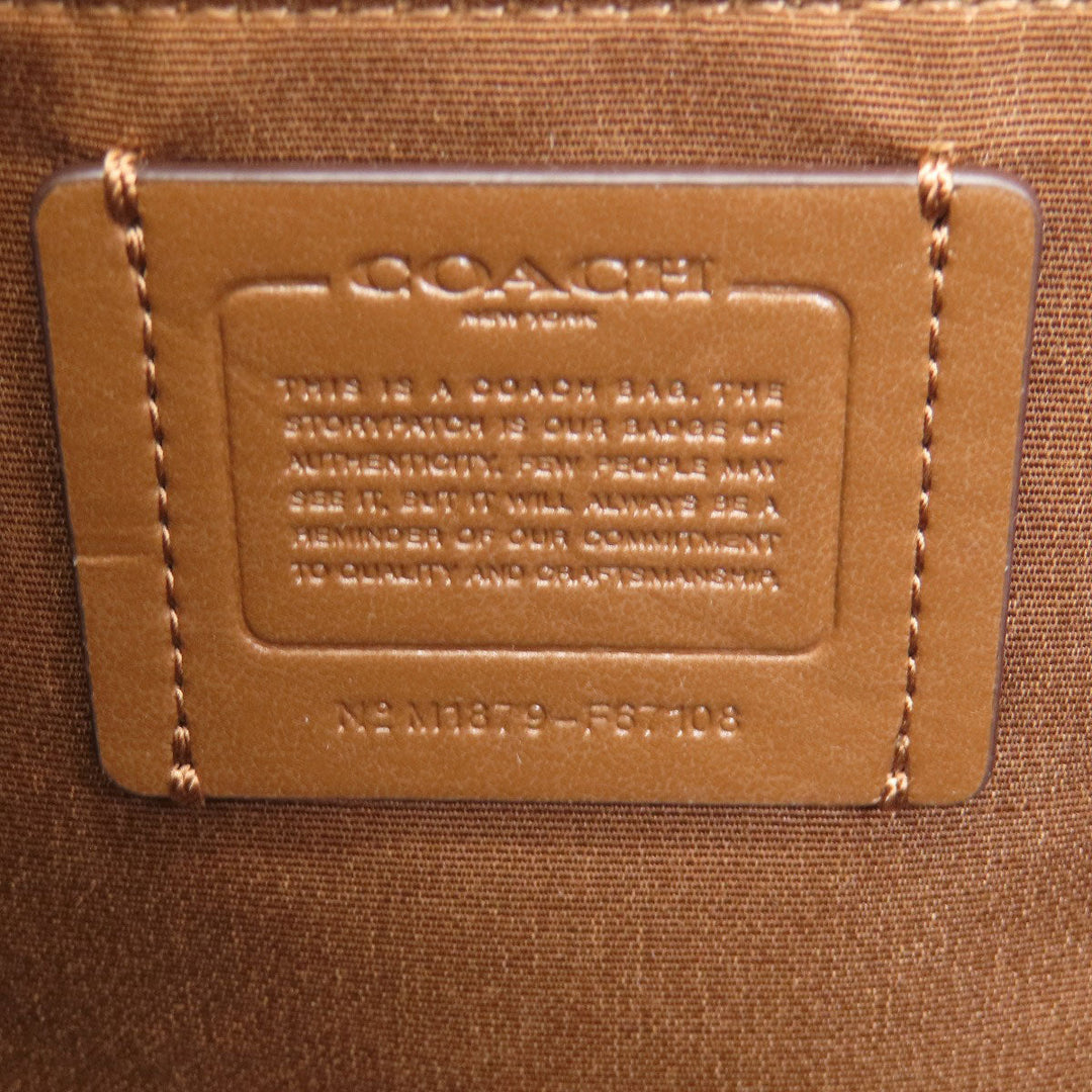 COACH Tote Bag F67108 PVC Brown Signature Women Used Authentic