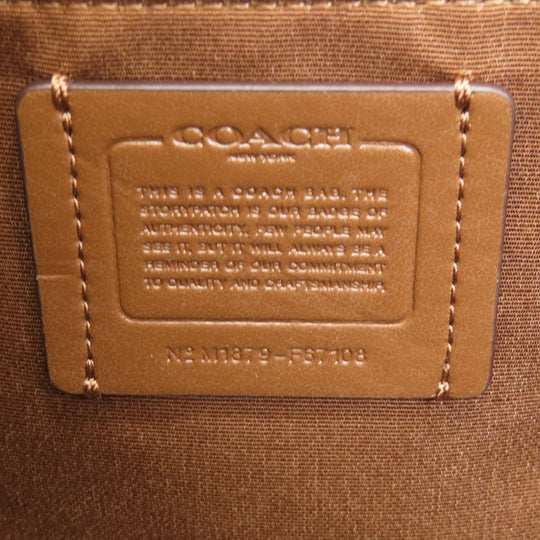 COACH Tote Bag F67108 PVC Brown Signature Women Used Authentic