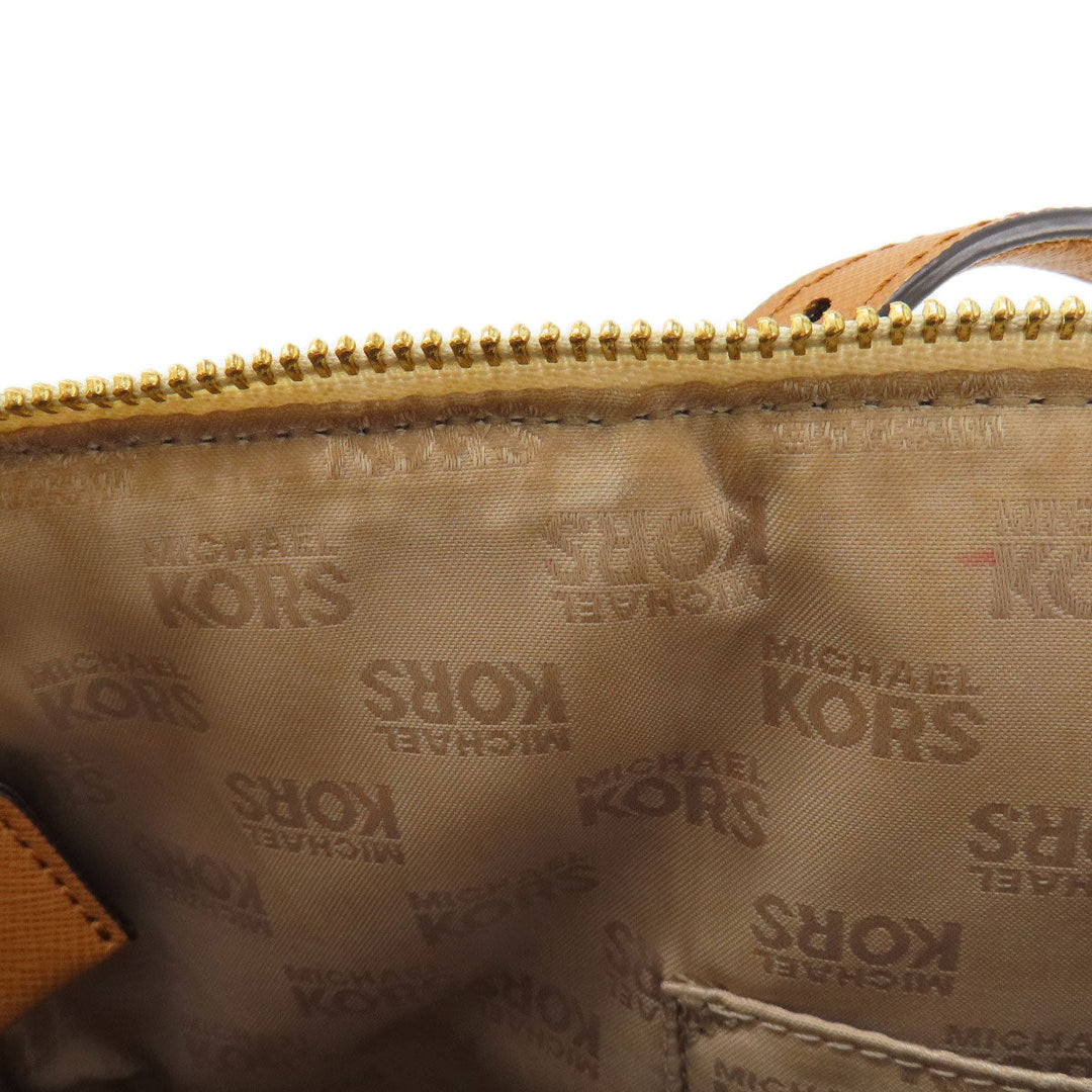 MICHAEL KORS Tote Bag Leather, Coated Canvas white MK signature Women Used Authentic