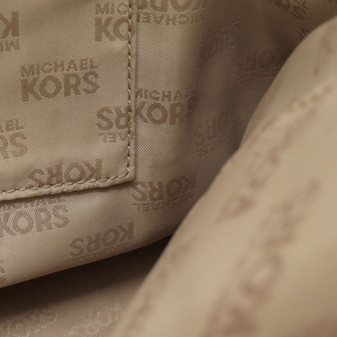 MICHAEL KORS Tote Bag Leather, Coated Canvas white MK signature Women Used Authentic