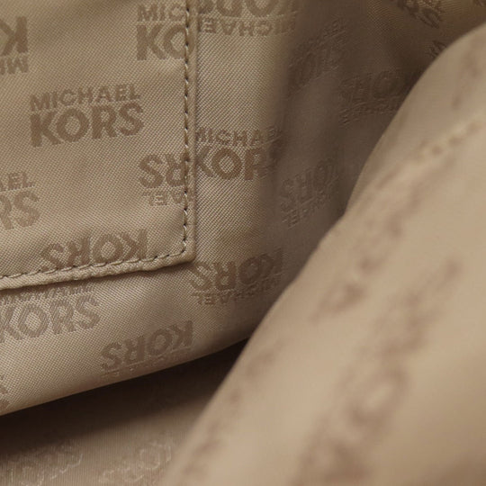 MICHAEL KORS Tote Bag Leather, Coated Canvas white MK signature Women Used Authentic
