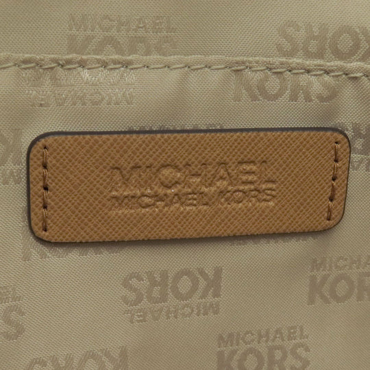 MICHAEL KORS Tote Bag Leather, Coated Canvas white MK signature Women Used Authentic