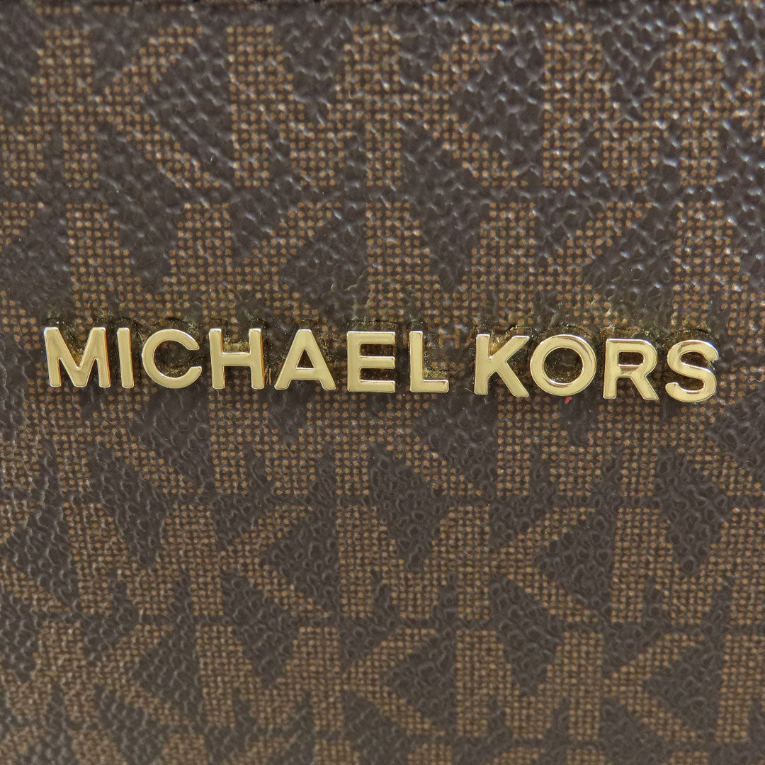 MICHAEL KORS Shoulder Bag PVC Brown MK signature Women Used Authentic