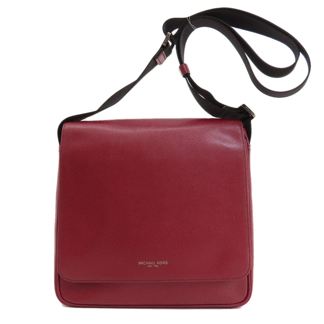 MICHAEL KORS Shoulder Bag leather Red logo Women Used Authentic