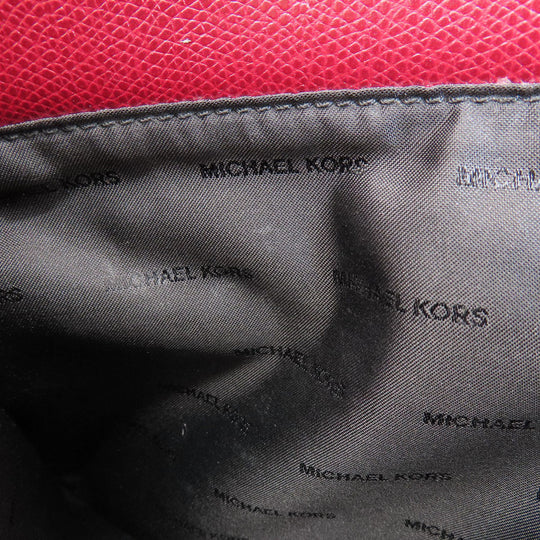 MICHAEL KORS Shoulder Bag leather Red logo Women Used Authentic