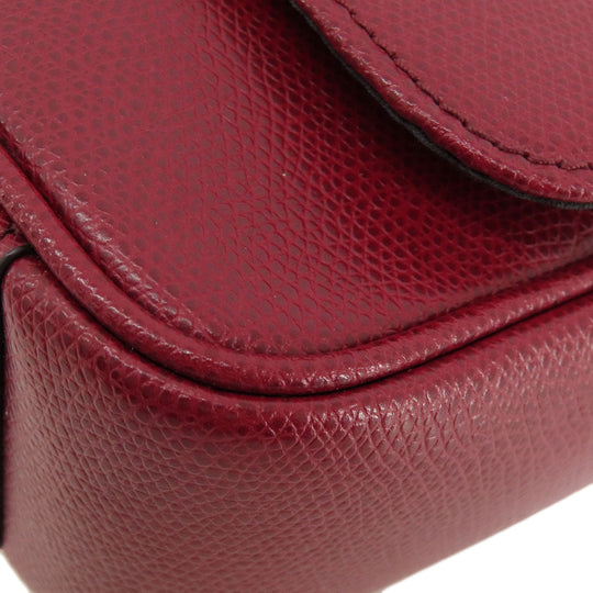 MICHAEL KORS Shoulder Bag leather Red logo Women Used Authentic