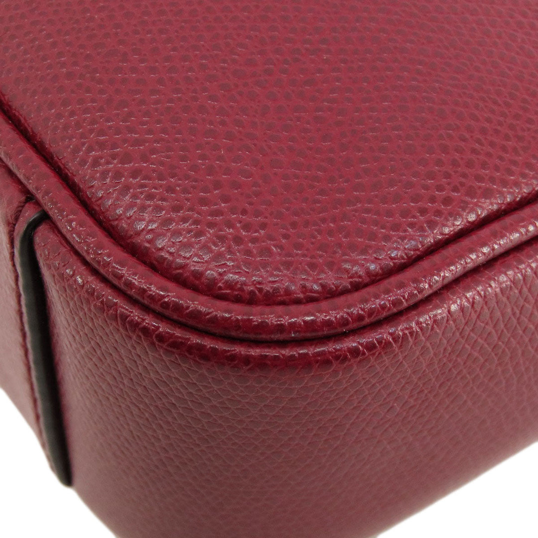 MICHAEL KORS Shoulder Bag leather Red logo Women Used Authentic