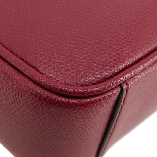 MICHAEL KORS Shoulder Bag leather Red logo Women Used Authentic