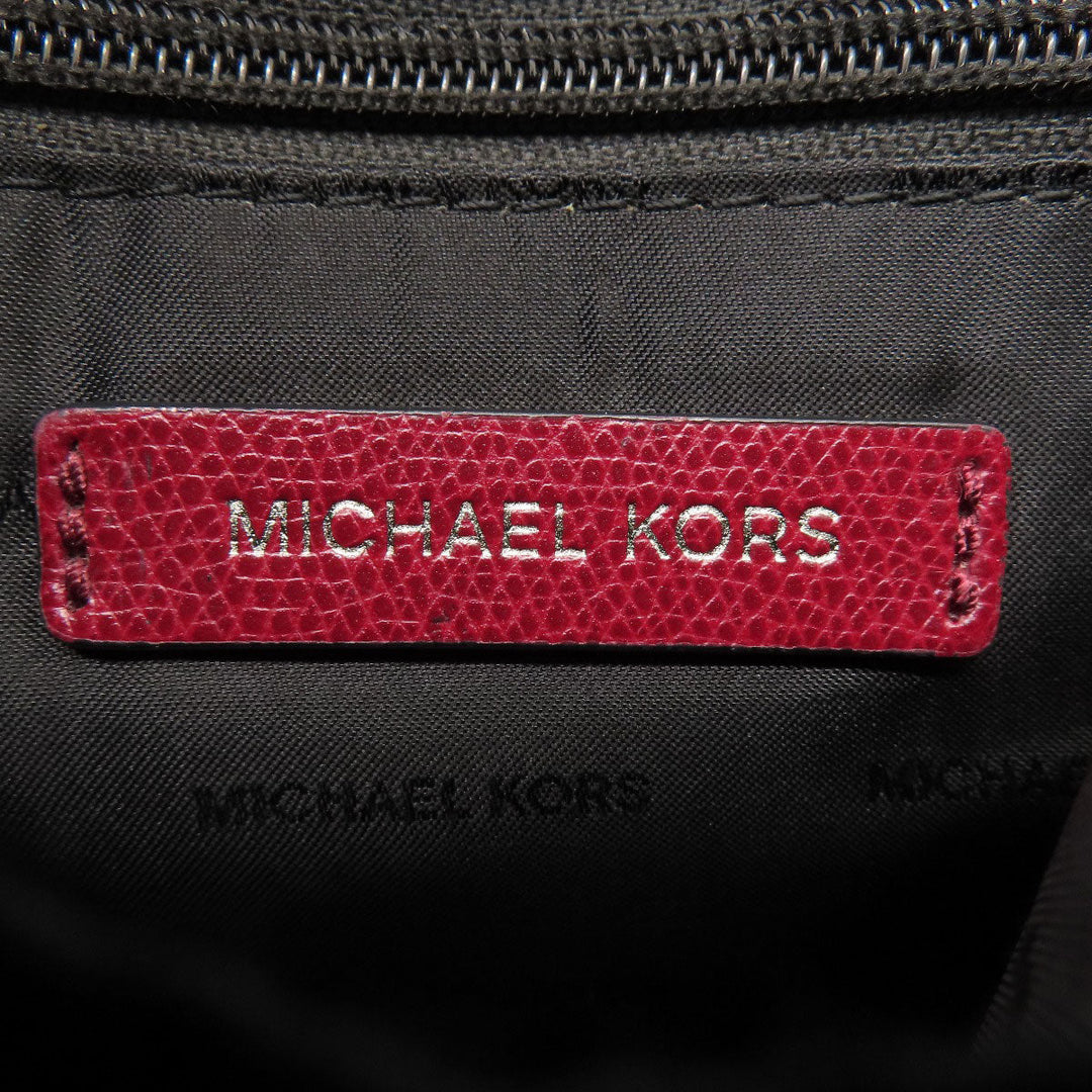 MICHAEL KORS Shoulder Bag leather Red logo Women Used Authentic