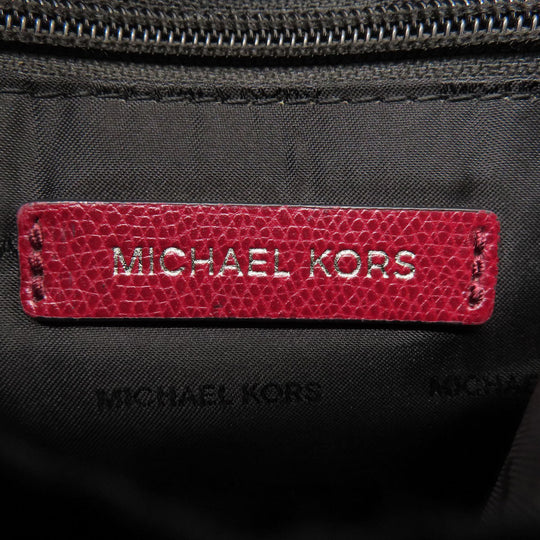 MICHAEL KORS Shoulder Bag leather Red logo Women Used Authentic