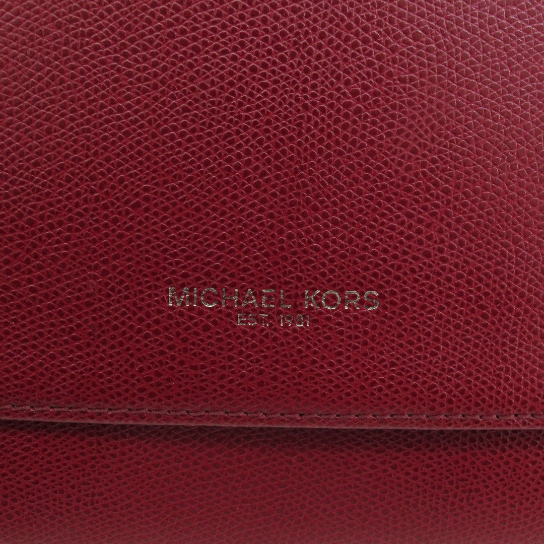 MICHAEL KORS Shoulder Bag leather Red logo Women Used Authentic