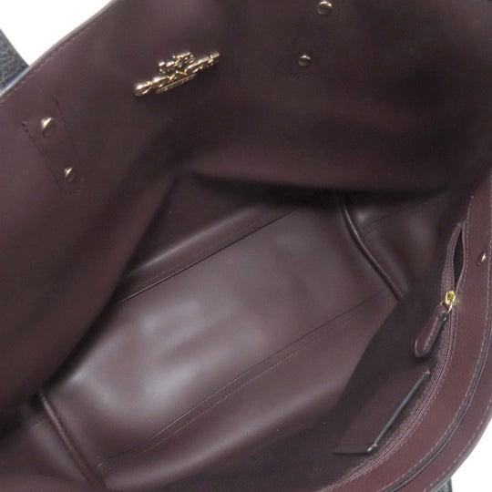 COACH Tote Bag ‚e72673 leather black logo Women Used Authentic