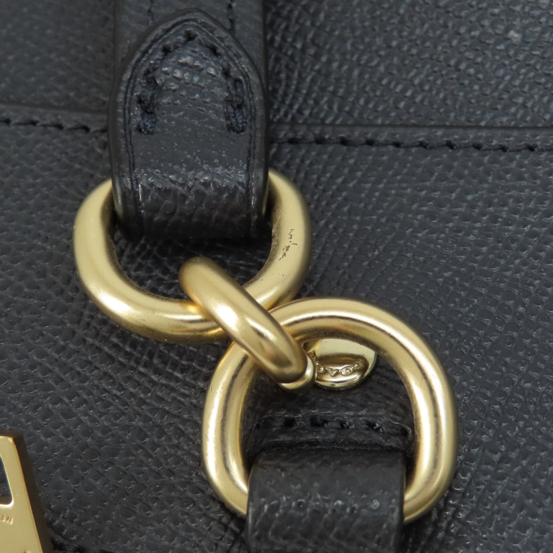 COACH Tote Bag F25397 leather black logo 2WAY Women Used Authentic