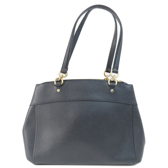 COACH Tote Bag F25397 leather black logo 2WAY Women Used Authentic