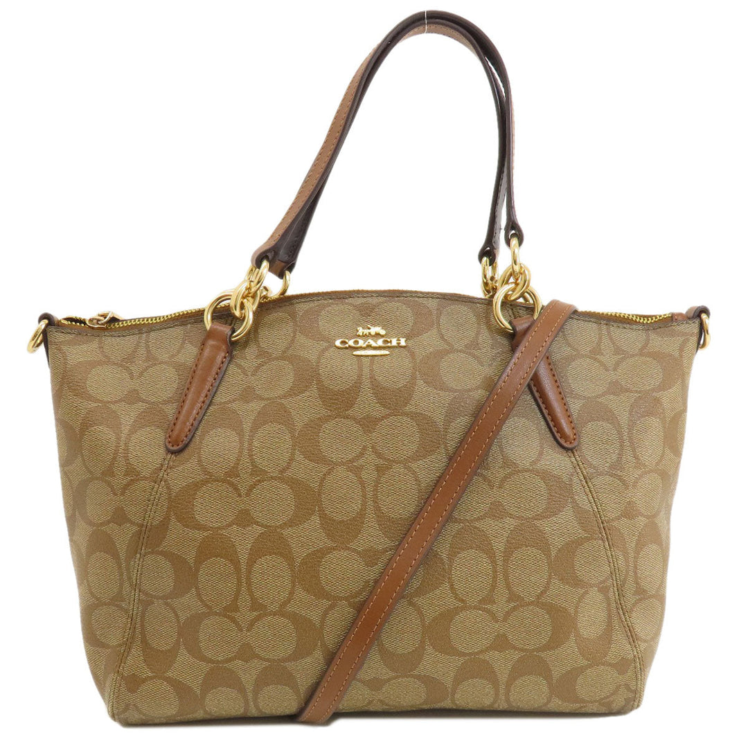 COACH Handbag F28989 PVC Brown Signature 2WAY