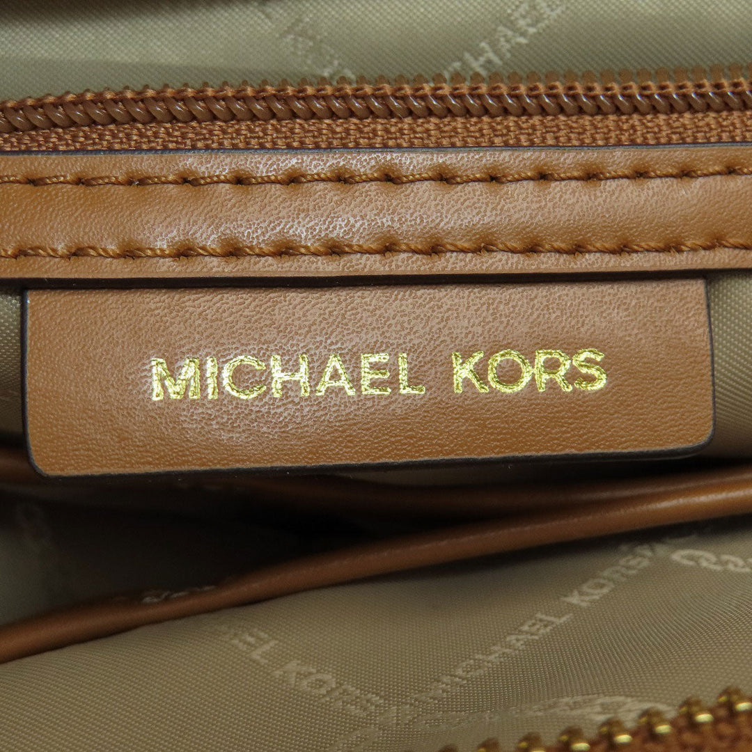 MICHAEL KORS Tote Bag PVC Brown MK signature Women Used Authentic