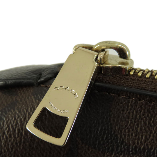 COACH Handbag F34083 PVC Brown Signature 2WAY Women Used Authentic