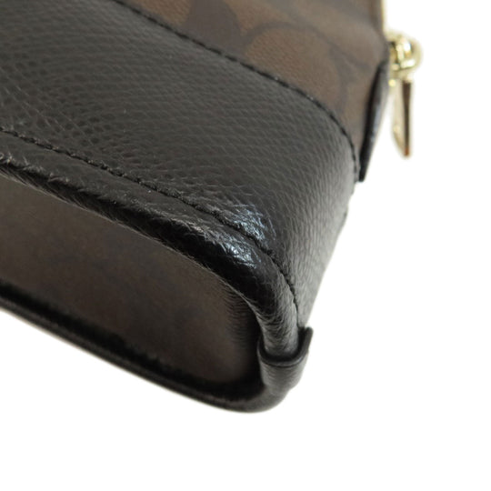 COACH Handbag F34083 PVC Brown Signature 2WAY Women Used Authentic