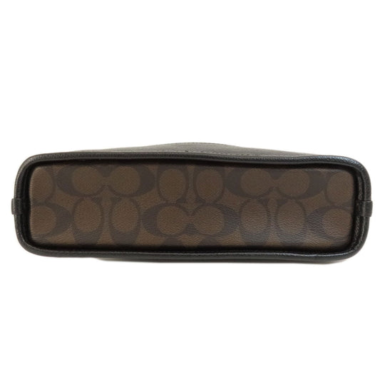 COACH Handbag F34083 PVC Brown Signature 2WAY Women Used Authentic