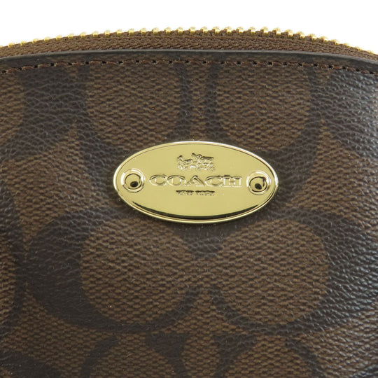 COACH Handbag F34083 PVC Brown Signature 2WAY Women Used Authentic