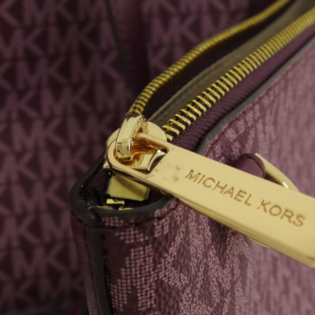 MICHAEL KORS Tote Bag PVC purple MK signature Women Used Authentic