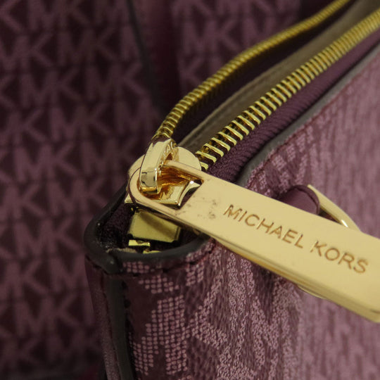 MICHAEL KORS Tote Bag PVC purple MK signature Women Used Authentic