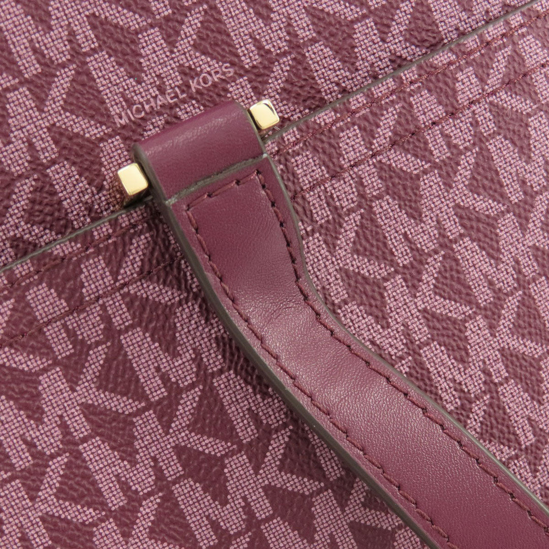 MICHAEL KORS Tote Bag PVC purple MK signature Women Used Authentic