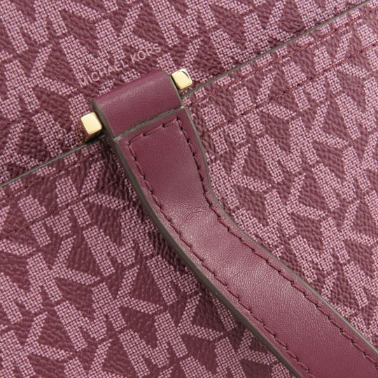 MICHAEL KORS Tote Bag PVC purple MK signature Women Used Authentic
