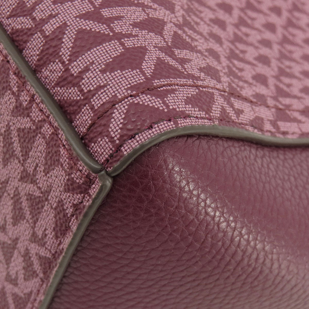 MICHAEL KORS Tote Bag PVC purple MK signature Women Used Authentic