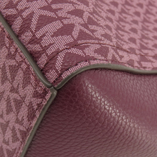 MICHAEL KORS Tote Bag PVC purple MK signature Women Used Authentic