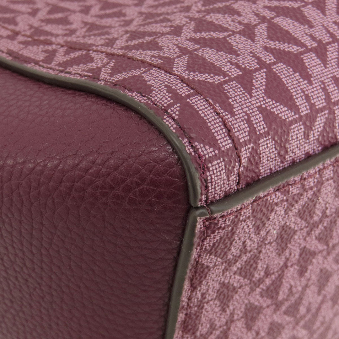 MICHAEL KORS Tote Bag PVC purple MK signature Women Used Authentic