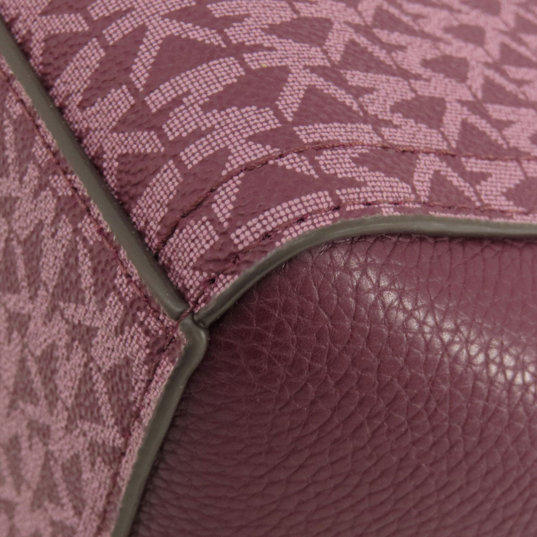 MICHAEL KORS Tote Bag PVC purple MK signature Women Used Authentic