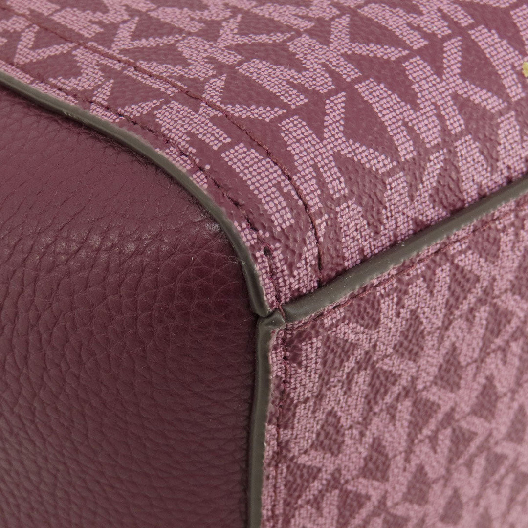 MICHAEL KORS Tote Bag PVC purple MK signature Women Used Authentic