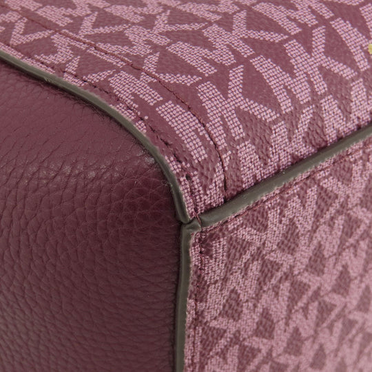 MICHAEL KORS Tote Bag PVC purple MK signature Women Used Authentic