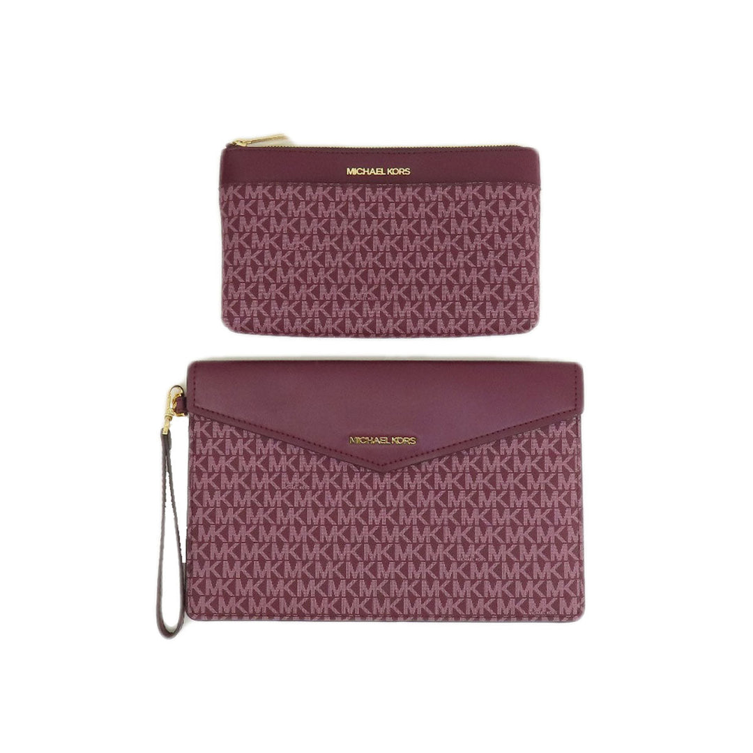 MICHAEL KORS Tote Bag PVC purple MK signature Women Used Authentic