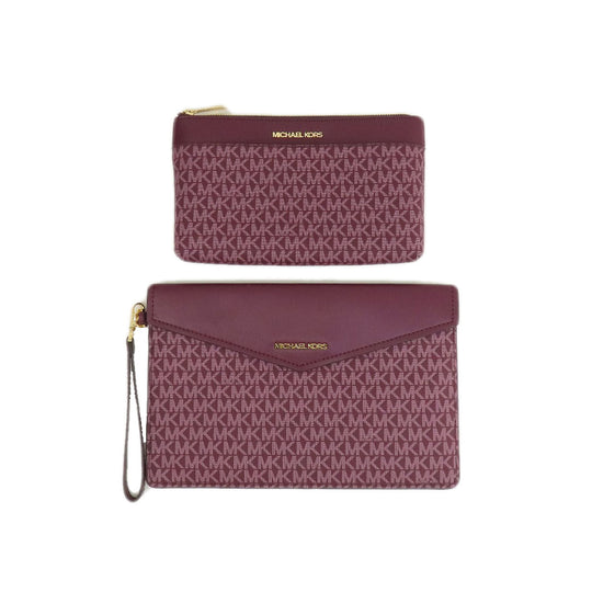 MICHAEL KORS Tote Bag PVC purple MK signature Women Used Authentic