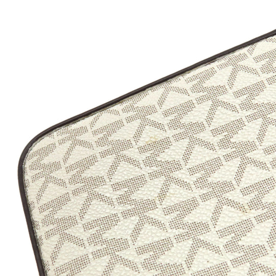MICHAEL KORS Shoulder Bag PVC white MK Signature logoMetal Women Used Authentic